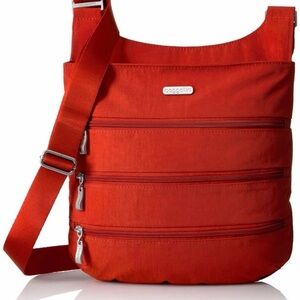 Baggallini Red Crossbody Bag with Silver Details